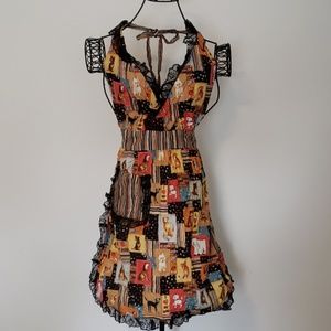 Handmade dog apron with black lace